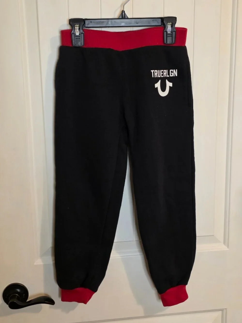 True Religion Boys Split-Color Allover Monogram Hoodie and Jogger Sweatsuit Set